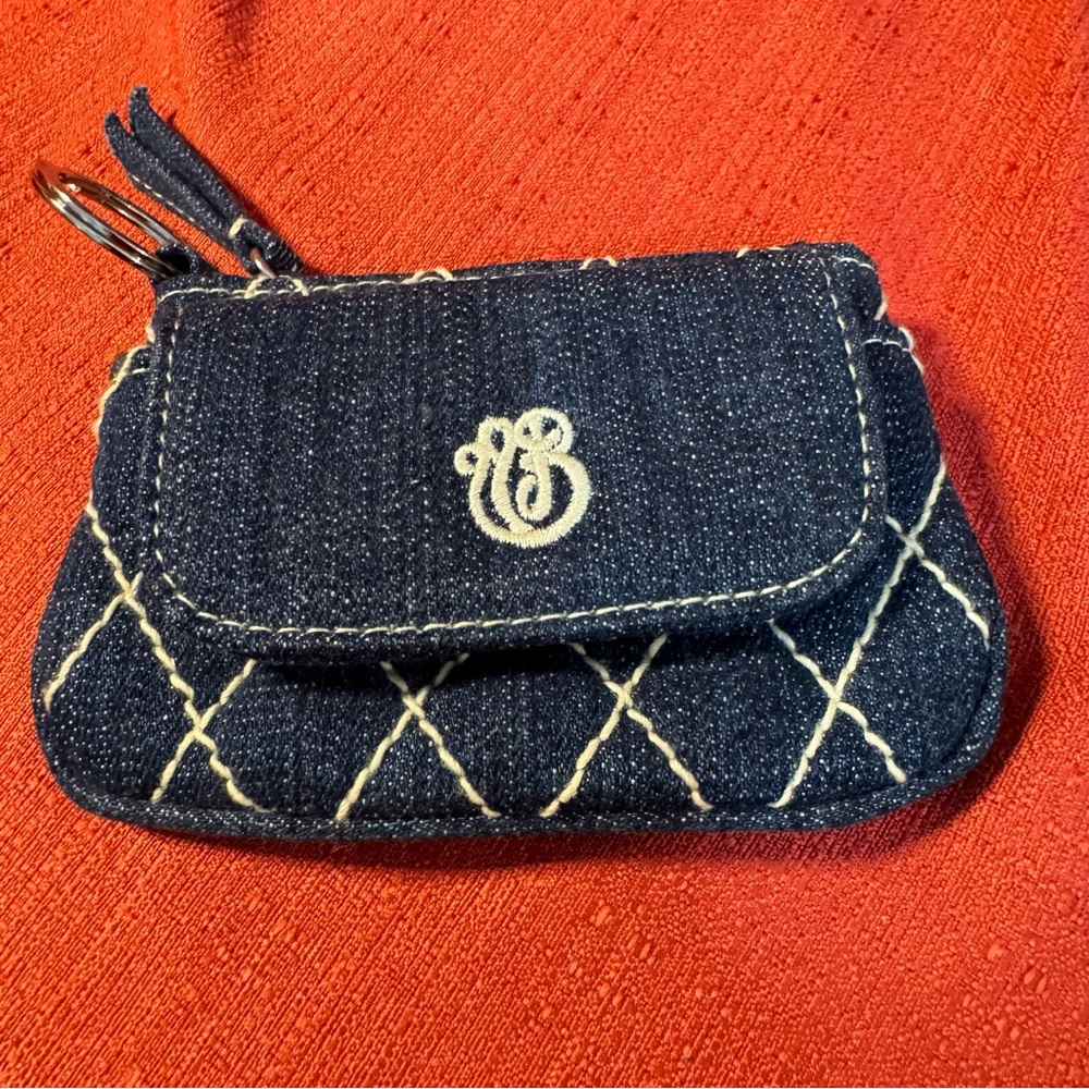 VERA BRADLEY Ashley Denim Zip Closure Coin Purse, Vintage, EUC